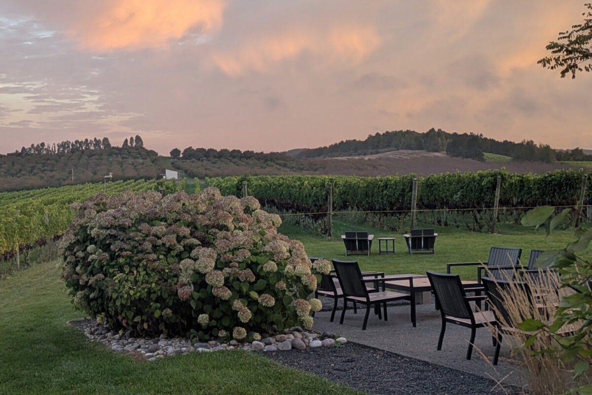 Wine tasting room at Blustone Vineyards in Michigan’s Leelanau Peninsula